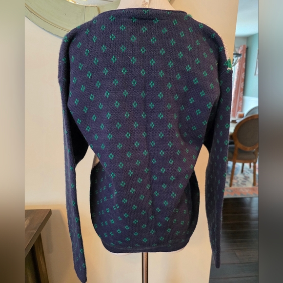 Cabin Creek Vintage Size Medium Petite Winter Holiday Cardigan Made In USA 90's - Picture 4 of 10